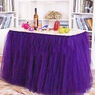 ILOVEDECOR Tulle TUTU Table Skirt Tableware Wedding Party Xmas Baby Shower Birthday Decor (Blue) N2