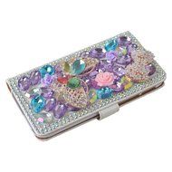 KAKA(TM) Fashion Phone Cover 3D Handmade Irregularity Bling Colorful Crystal Design PU Leather Wallet Case Flower... N9