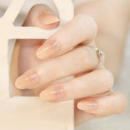 EVTECH(TM) 24 Pcs Nail Decals French Artificial Full Cover False Nails Round Head Nail Art Tips Fashion Style... N28