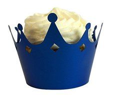All About Details Shimmer Blue Crown Cupcake Wrappers, Set of 12