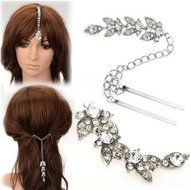 Alloy Leaves Crystal Rhinestone Head Chain Jewelry Headband Head Piece Hair Band