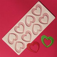 Sher 8 Hole Love Heart Shape Chocolate Plugin Mold for Cake Decoration Baking Mold Silicone Material
