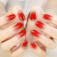 EVTECH(TM) 24 Pcs Nail Decals French Artificial Full Cover False Nails Round Head Nail Art Tips Fashion Style... N31