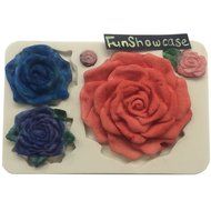 Funshowcase Large 5 Assorted Sizes Roses Resin Fondant Candy Silicone Mold for Sugarcraft, Cake Decoration, Cupcake...