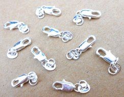 10PCS nice Jewelry Connector 925 Sterling Silver Lobster Clasps 925 Stamped Tag N2