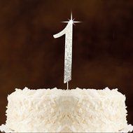 Number 2 Rhinestone Crystal Cake Topper Silver, Numbers, Letters for Wedding, Birthday, Anniversary, Party. Shine... N13