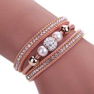 AutumnFall Women Bohemian Bracelet Woven Braided Handmade Wrap Cuff Magnetic Clasp (Black) N7