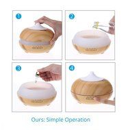 Ultrasonic Cool Mist Humidifier,300ml Arom Oil Diffuser with 7 Colors LED, Waterless Auto Shut-off for Baby Study...