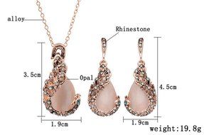 MENGDA Jewelry Set Gold Plated Pearl Pendant Necklace Dangle Earring Stud Set. (Pearl -3) N10