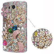 LG G5 Case, LG G5 Bling Case-Spritech(TM) 3D Handmade Colorful Diamond Bling with Butterfly Flower Decoration... N38