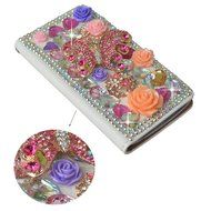 Spritech(TM) Bling Cellphone Case For LG G5,PU Leather Wallet Slim Fold Cover 3D Handmade Shining Rhinestone Blue... N19