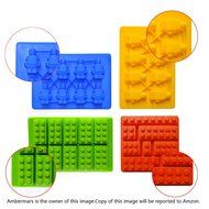 Ambermars Building Bricks and Minifigure Ice Cube Tray or Candy Mold,chocolate Molds,silicone Baking Molds, Premium...
