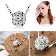 New Silver Plated Good Luck Wish Beads Pendant Chain Necklace Women Jewelry Gift N2