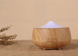 FLYMEI 250ml Wood Grain Aromatherapy Essential Oil Diffuser with 7 Color Changing LED Lamps, Ultrasonic Cool Mist... N3