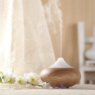 Honeyall ABS and PP plastic 160ml Wooden Air Aromatherapy Diffuser Mist Humidifier with 12W 7 Colors LED Lights... N8