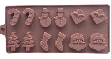 Silicon Kitchen Cookware Cookie Cake Mold Christmas Tree Santa Claus Snowman Socks Cupcake Christmas Gift (Christmas)
