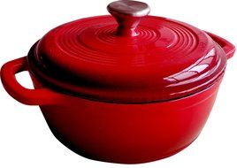 Enameled Cast Iron Dutch Oven &ndash; Red Color with Lid, 3.2-quart - by Utopia Kitchen N2