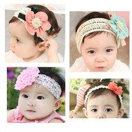 KAKA(TM) 4 Styles Baby Girl's Beautiful Lace Flower Headbands N5