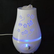 Happy Hours - Ultrasonic Aroma Double Nozzle Humidifier 7 Color LED Lights Changing / Cool Mist Humidifier with... N15