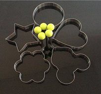 Runde@ 5pcs Stainless Steel Fried Egg Mold Pancake Mold Kitchen Tool Pancake Rings with Oil Brush