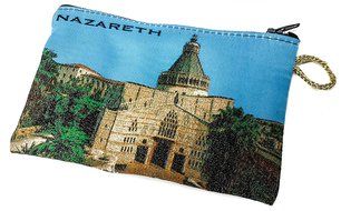 Nazareth Annunciation Church Rosary Icon Pouch Tapestry Prayer Keepsake Case