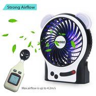 Portable USB Mini Fan, OXOQO Desk Desktop Table Electric Quiet Fan with LED Light, Built-in 2500mah Rechargeable... N13