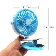 Glowseen USB Clip on Outdoor Fan Rechargeable Battery Desk Fan with 6.5 ft/2M Micro USB Cable (Black) N9