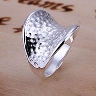 New Women 925 Sterling Silver Plated Fashion Wide Thumb Band Solid Ring Jewelry N2