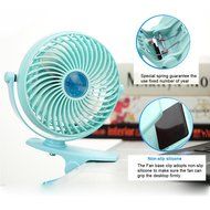Bomwill 5-inch Clip-on Fan USB 360 Degree Tilt Adjustable Electric Personal Air-Circulator Clip fan for Desk/table... N23