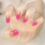 EVTECH(TM) 24 Pcs Nail Decals French Artificial Full Cover False Nails Round Head Nail Art Tips Fashion Style... N34