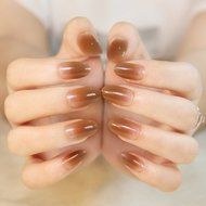 EVTECH(TM) 24 Pcs Nail Decals French Artificial Full Cover False Nails Round Head Nail Art Tips Fashion Style... N35