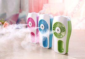 Home Fan Cooling Humidifier Fans Rechargeable USB 2colorsWater Spray Fan Misting Mist Cooler water Powerful USB... N2