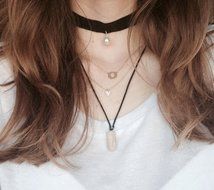 Dixperfect Vintage 90s Choker Necklaces with Pendant for Women N47