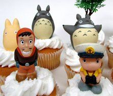 TOTORO and FRIENDS 18 Piece Birthday CUPCAKE Topper Set Featuring 14 Random Totoro and Friends Figures - Decorative...
