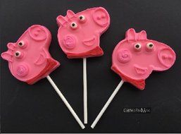 Pepper Pig Face Chocolate Candy Lollipop Mold