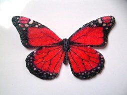 24 Decorative Wafer Paper Butterflies 3 Sizes Assorted Red Butterflies Pre-cut