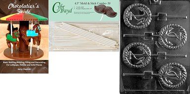 Cybrtrayd N028 Anchor Lolly Chocolate Candy Mold with Exclusive Cybrtrayd Copyrighted Chocolate Molding Instructions N2