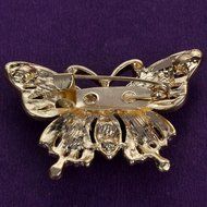 Gold Plated Coloful Crystal Rhinestone Butterfly Brooch Pin Women Party Jewelry