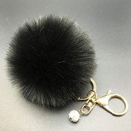AutumnFall&reg; Fluffy Faux Rabbit Fur Ball Charm Car Keychain Handbag Key Ring (# 12) N7