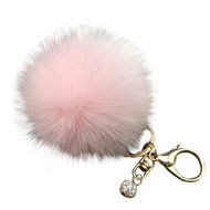 AutumnFall&reg; Fluffy Faux Rabbit Fur Ball Charm Car Keychain Handbag Key Ring (# 12) N9
