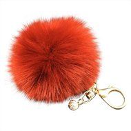 AutumnFall&reg; Fluffy Faux Rabbit Fur Ball Charm Car Keychain Handbag Key Ring (# 12) N11