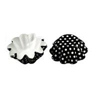 Medium Brioche / Floret Baking Cup Black with Dots, Pack of 50