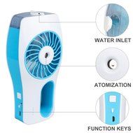 Rechargeable Handheld USB Mini Humidifier Fan Quiet for Baby (Green) N4