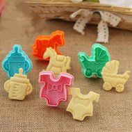 TXIN Fashion Useful Baby Clothes Shower Hand Press Stamp Biscuit Cookie Plunger Cutter Mold