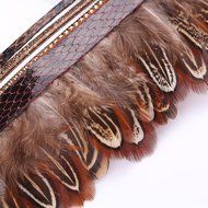 AutumnFall&reg; Women Leather Feather Detail Wrist Cuff Wrap Band Trendy Bracelet (Coffee) N4