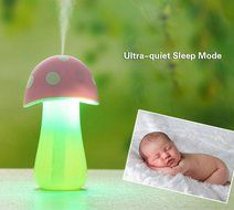 Ollivan 200ml Portable Ultrasonic Cool Mist Mushroom Lamp Humidifier with Color LED Lights USB Mini Air Humidifier... N3