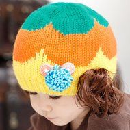 KAKA(TM) Babys Girls Boys Lovely Hat Winter Warm Knit With Cute Wig Beanie Cap N5