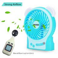 Portable USB Mini Fan, OXOQO Desk Desktop Table Electric Quiet Fan with LED Light, Built-in 2500mah Rechargeable... N16