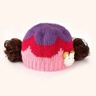 KAKA(TM) Babys Girls Boys Lovely Hat Winter Warm Knit With Cute Wig Beanie Cap N7