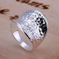 New Women 925 Sterling Silver Plated Fashion Wide Thumb Band Solid Ring Jewelry N4